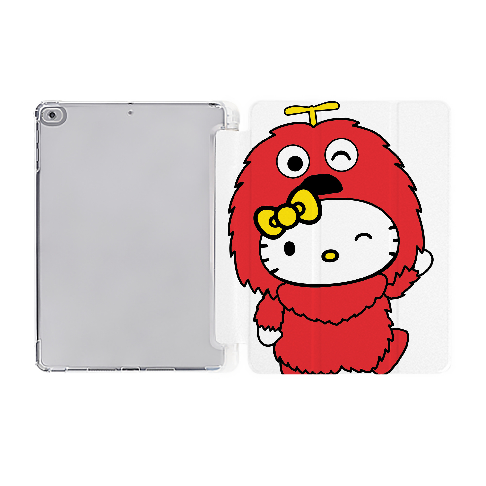 （画像用） Hello Kitty ハローキティ IPad ケース ペン収納付き 三つ折りスタンド PUレザー×シリコン 対応機種9.5/10.5/10.9インチ
